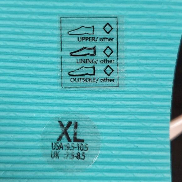 NEW NWT Pretty You London Tessa Flower Flip Flops Thongs XL 9½ - 10½‎ Aqua Blue - Picture 8 of 9
